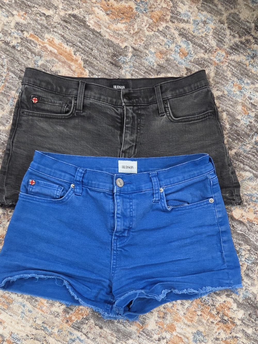 Hudson Jeans bundle of 2! Women's Denim Shorts in Black & Blue